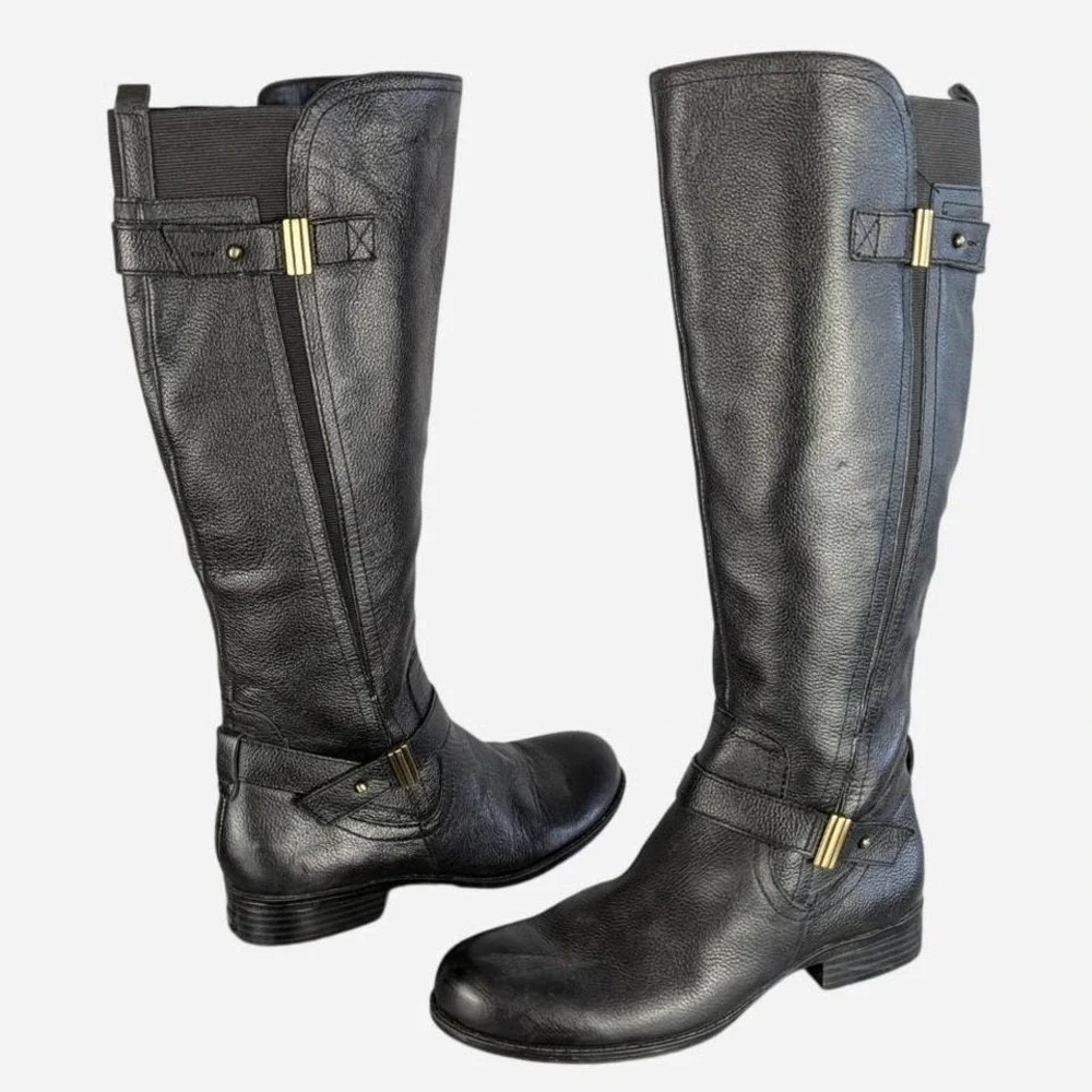 Naturalizer Joan N5 Comfort Leather Tall Riding Boot Black Size 6